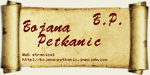 Bojana Petkanić vizit kartica